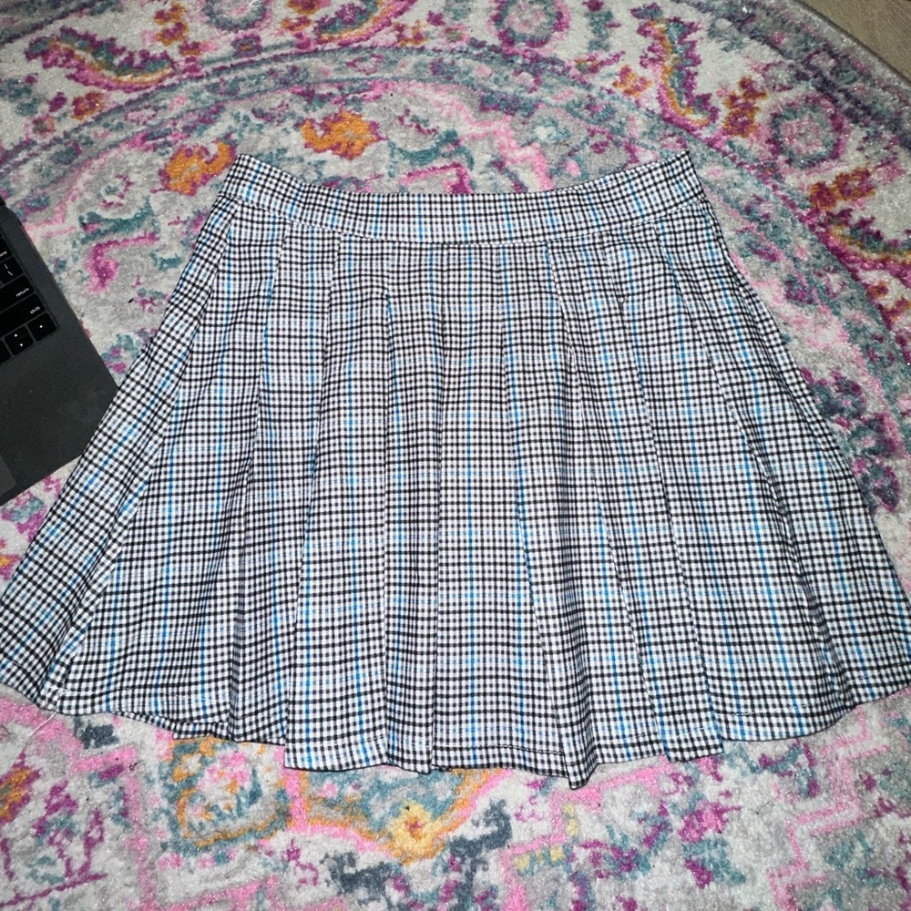 black, grey, and blue plaid tennis skirt NWT